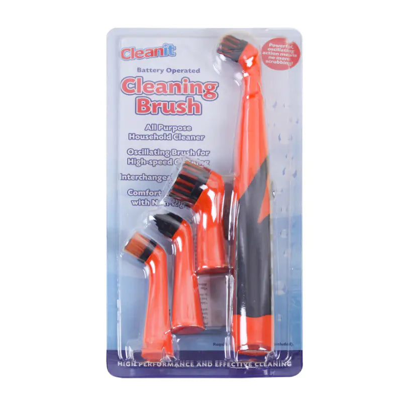 Packaged cleaning brush set with 'Cleanit' branding on a white background