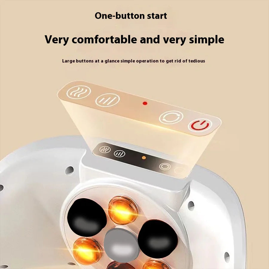Control panel with large buttons on a beige background