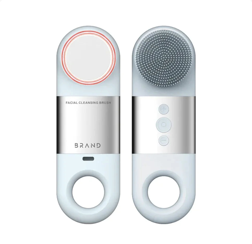 Two facial cleansing brushes with different bristle designs on a white background