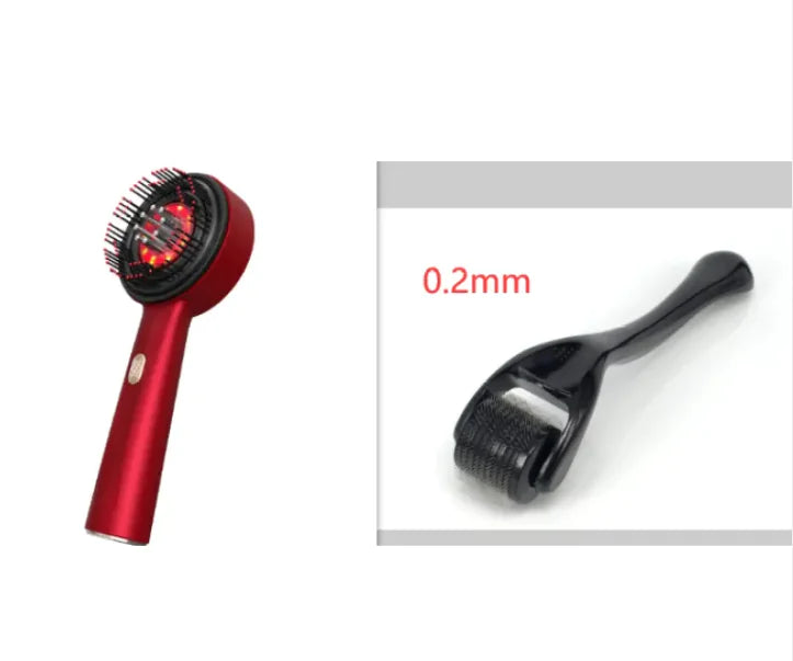 Red handheld tool with a black attachment labeled '0.2mm' on a white background