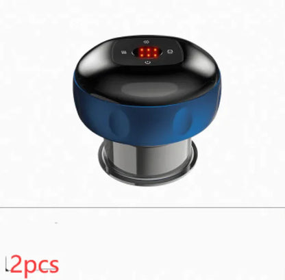 Blue and black electronic device on a white background