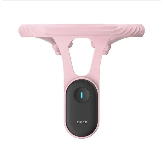 Pink silicone car mount with a black device holder on a white background