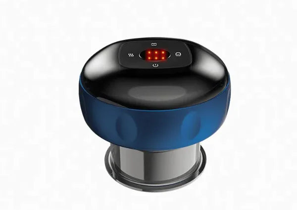 Blue and black electronic device on a white background