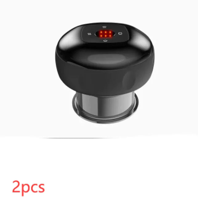 Black electronic device with digital display on a white background