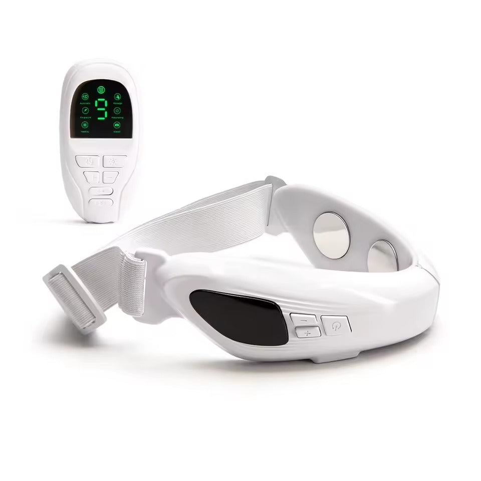 White electronic dog training collar with remote control on a white background