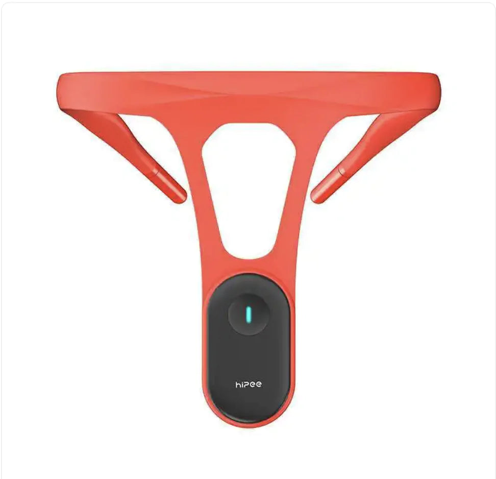 Red and black device with 'hipee' branding on a white background